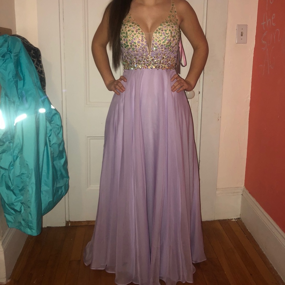 Lavender prom dress by Blush